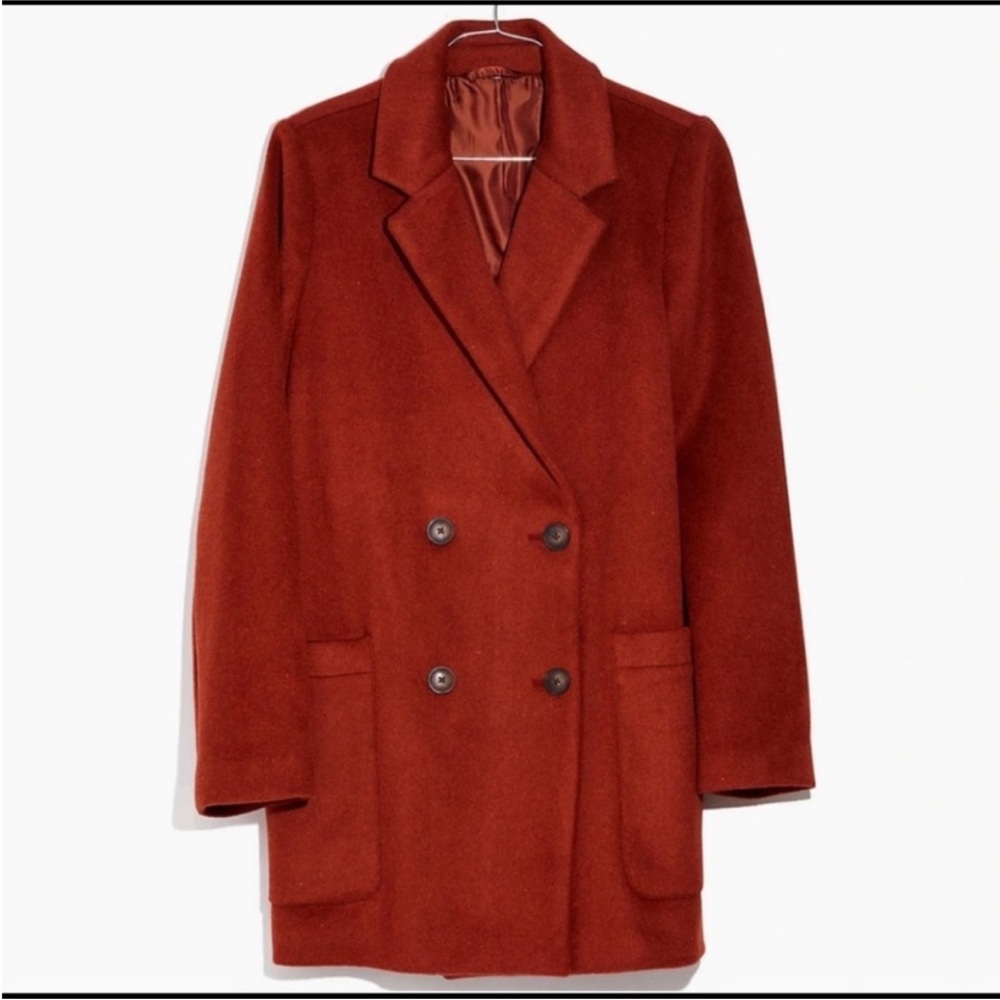 Madewell Hollis Double-Breasted Wool Cashmere Blend Coat Size XXL NWT